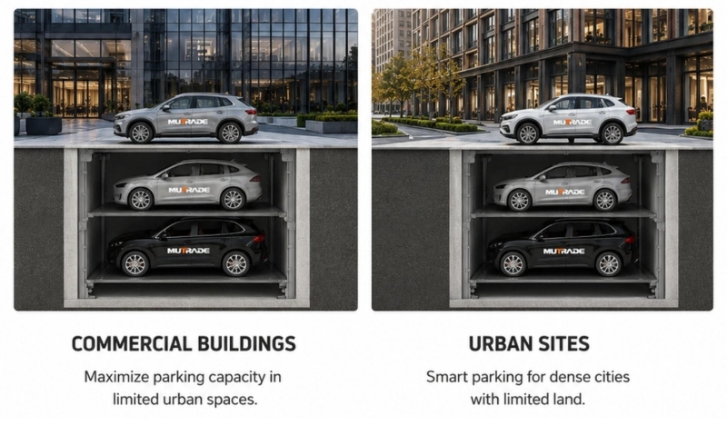 Sistema di parcheggio sotterraneo a quattro colonne PFPP Parcheggio sotterraneo nascosto per progetti Premium e con spazio limitato 2