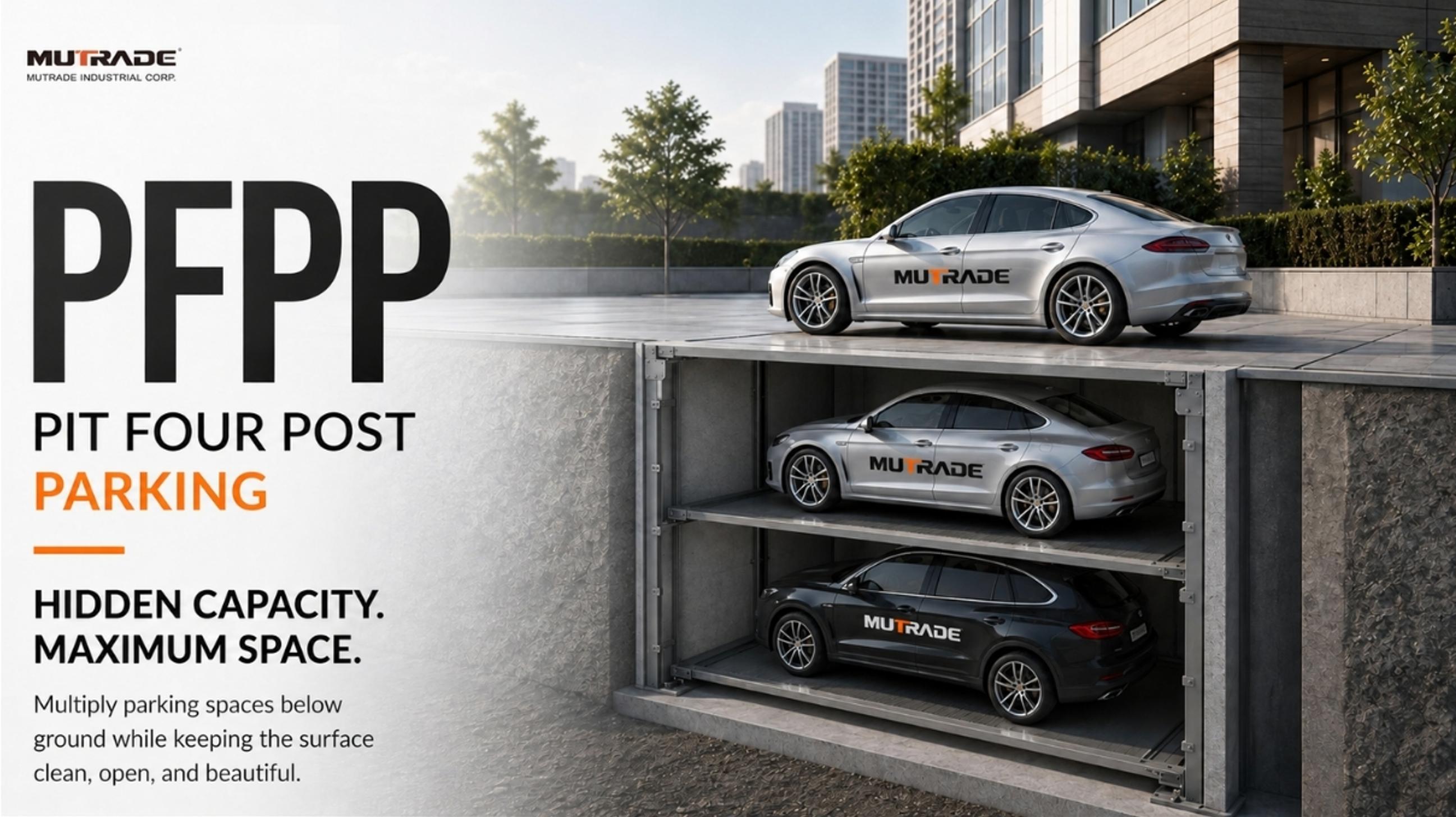Sistema di parcheggio sotterraneo a quattro colonne PFPP Parcheggio sotterraneo nascosto per progetti Premium e con spazio limitato 2